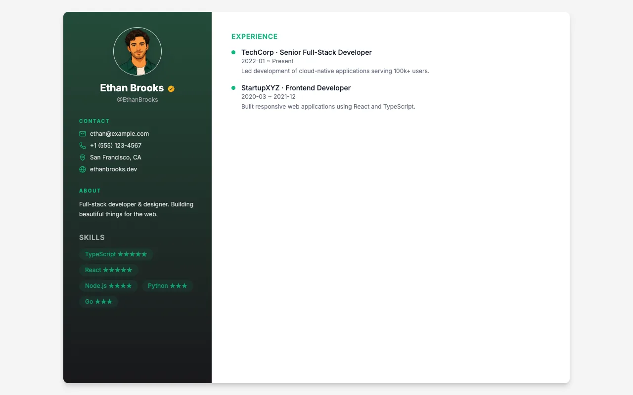 Resume Sidebar